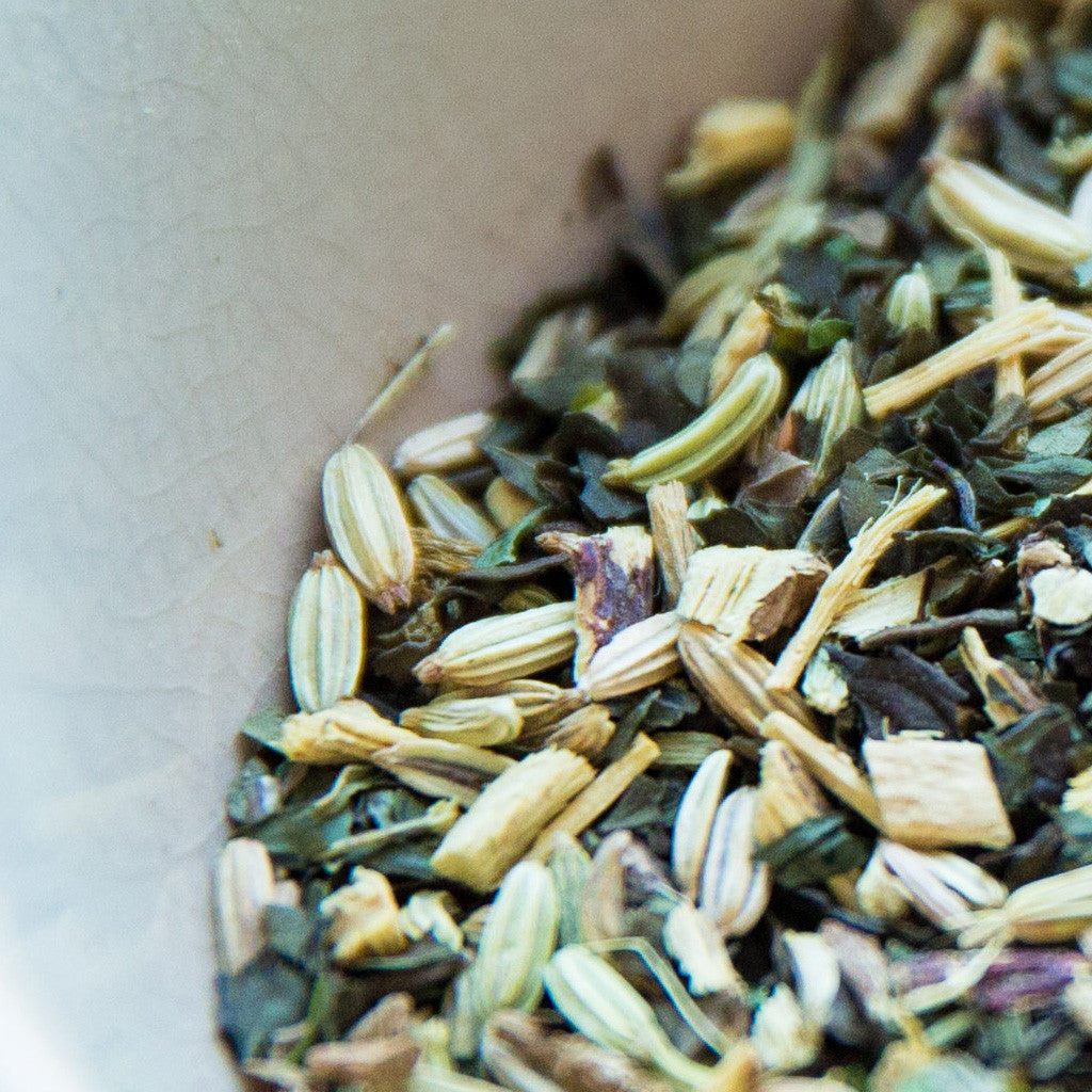 Close Up Mint Liquorice and Fennel Loose Leaf Tea